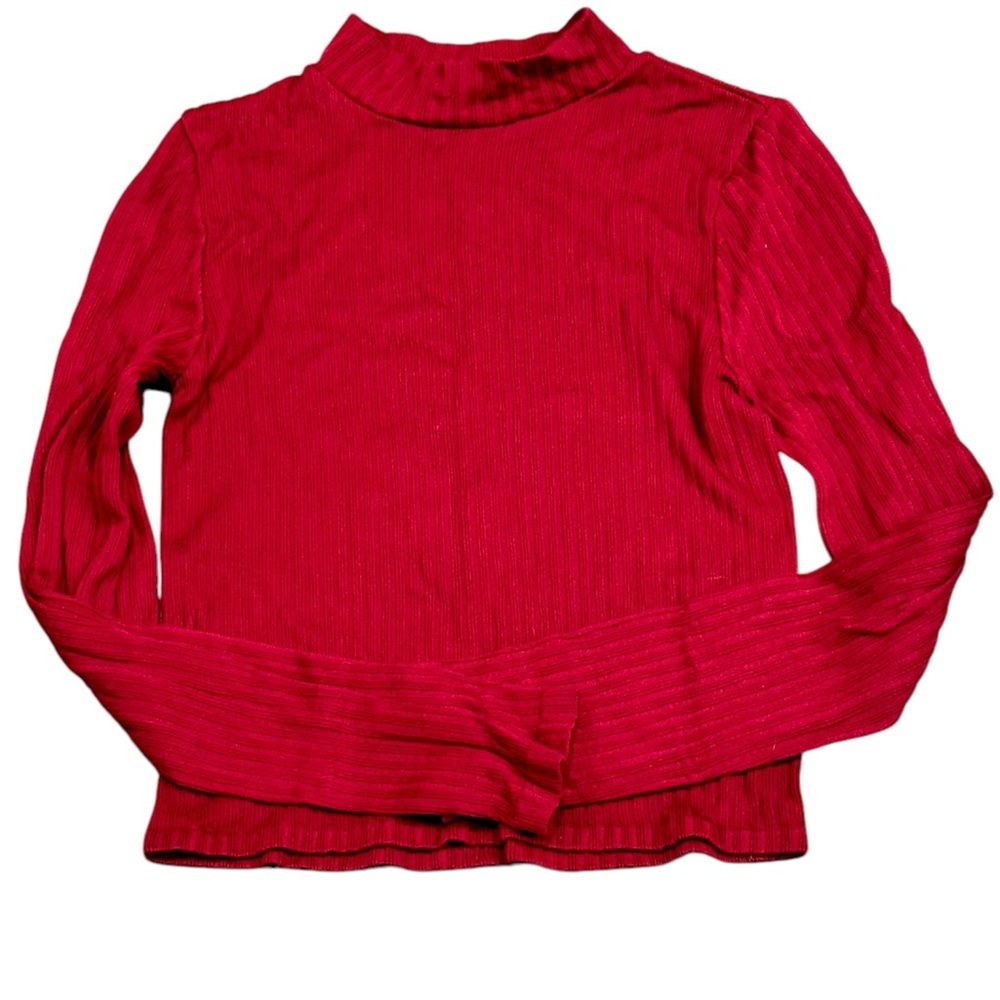 Y2K Stradivarius Ribbed Mock Turtleneck Knit Top size Medium